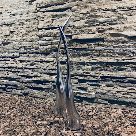 Pretty Collectible Recycled Aluminum goose/crane figurines Vintage Hoselton - Picture 6 of 12